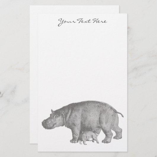  Hippo Stationery Briefpapier (Voorkant / Achterkant)