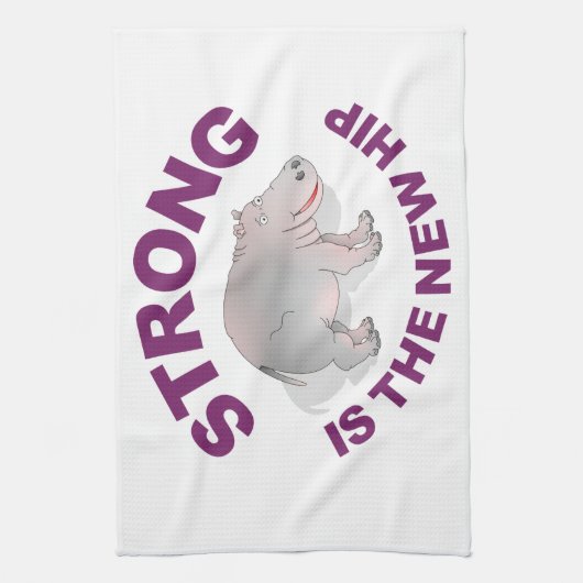 Hippo, sterk is de nieuwe heup theedoek (Verticaal)