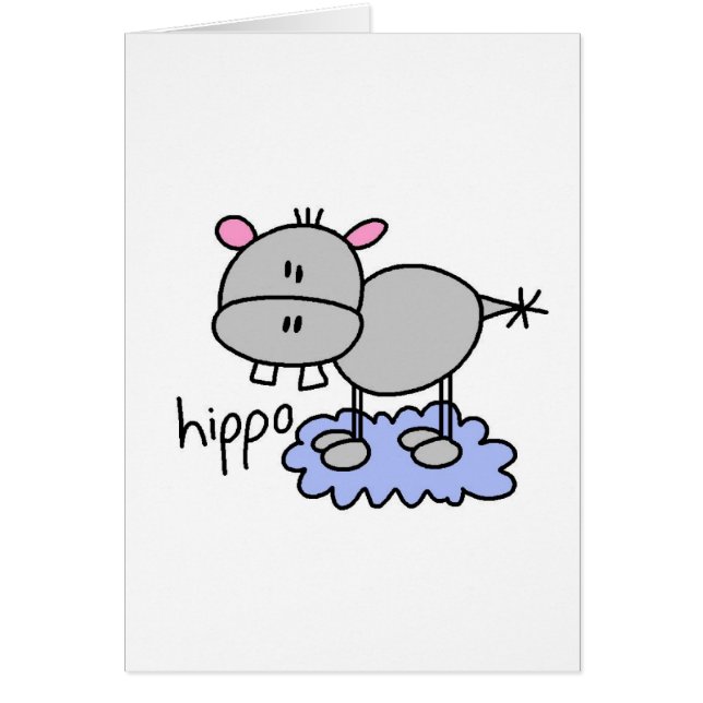 Hippo Stick Figuur Card (Voorkant)