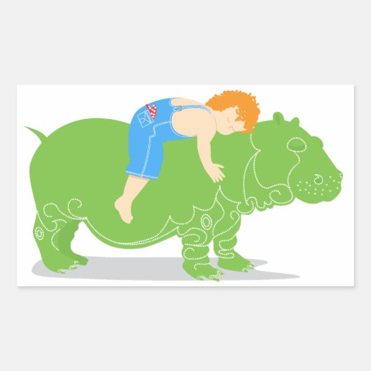 Hippo-Stickers Rechthoekige Sticker (Voorkant)