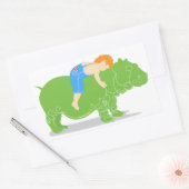 Hippo-Stickers Rechthoekige Sticker (Envelop)