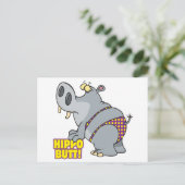 hippo stomus bikini hippopotamus briefkaart (Staand voorkant)