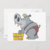 hippo stomus bikini hippopotamus briefkaart (Voorkant / Achterkant)