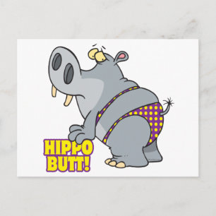hippo stomus bikini hippopotamus briefkaart