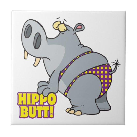 hippo stomus bikini hippopotamus tegeltje (Voorkant)