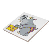 hippo stomus bikini hippopotamus tegeltje (Zijkant)