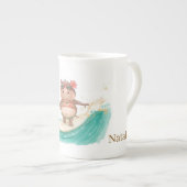  Hippo Surfer in  Bikini for Christmas Porselein Kop (Voorkant rechts)