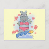 Hippo Surfing Tshirts en Gifts Briefkaart (Voorkant)