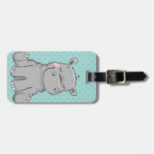 Hippo Sweet Cartoon Aangepast Bagagelabel (Voorkant horizontaal)
