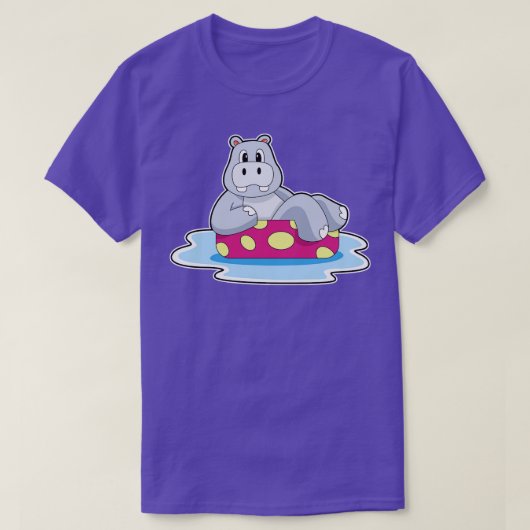 Hippo Swimming Boat T-shirt (Design voorkant)