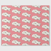 Hippo tekening op roze cadeaupapier (Vlak)