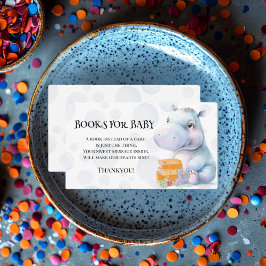 Hippo Thema Baby shower Boeken voor Baby Informatiekaartje