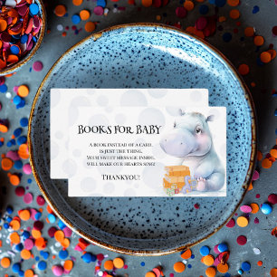 Hippo Thema Baby shower Boeken voor Baby Informatiekaartje