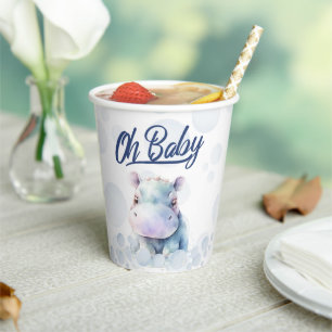 Hippo thema Baby shower Papieren Bekers