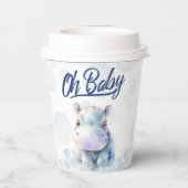 Hippo thema Baby shower Papieren Bekers (Achterkant)