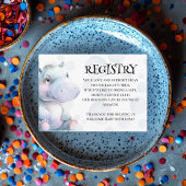 Hippo thema Baby shower register Informatiekaartje