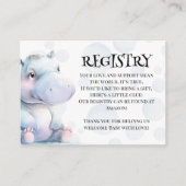 Hippo thema Baby shower register Informatiekaartje (Voorkant)