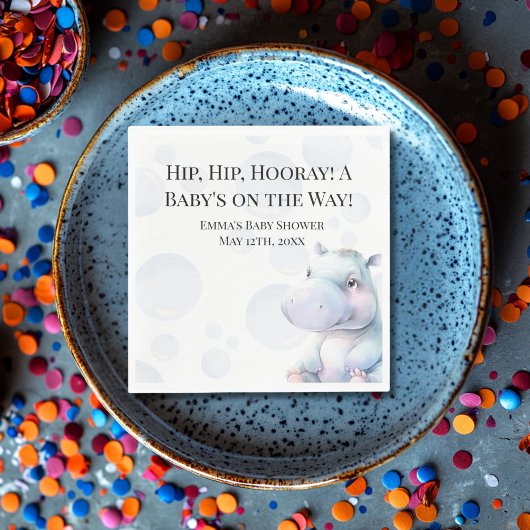 Hippo thema Baby shower Servet