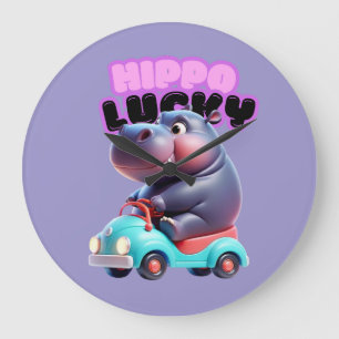 Hippo tijd wandklok