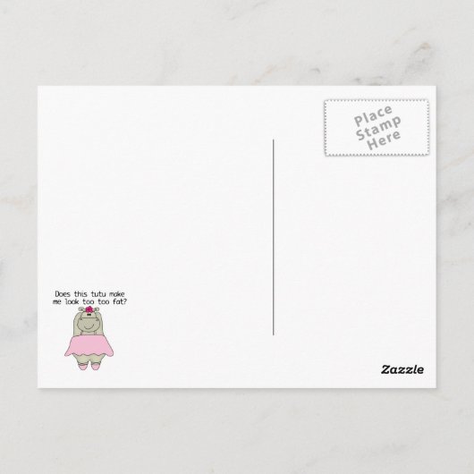 Hippo Tu Tu Fat Briefkaart (Achterkant)