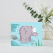 Hippo uit mijn dierserie briefkaart (Staand voorkant)