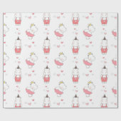 Hippo Valentijnse Love Pattern Cadeaupapier (Vlak)