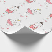 Hippo Valentijnse Love Pattern Cadeaupapier (Hoek)