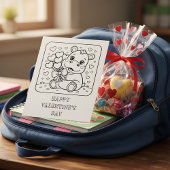 Hippo Valentine’s Day Coloring for Students Briefkaart