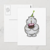 Hippo Verjaardag - Happy Birthday Briefkaart (Voorkant / Achterkant)