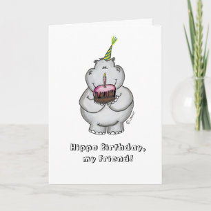Hippo verjaardag mijn vriend - Happy Birthday Kaart