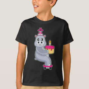 Hippo Verjaardag Skateboard T-shirt
