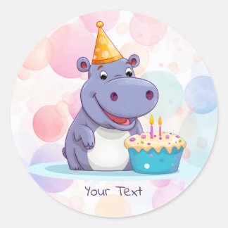 Hippo Verjaardag Sticker