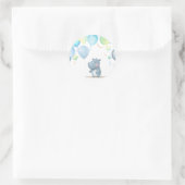 Hippo Verjaardag zacht blauw Ronde Sticker (Tas)