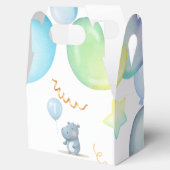 Hippo Verjaardag zacht blauw simpel Bedankdoosjes (Geopend)