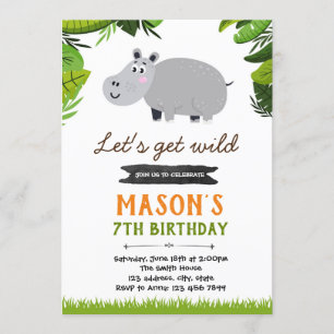 Hippo verjaardagsfeest uitnodiging