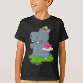 Hippo verjaardagstaart t-shirt (Voorkant)