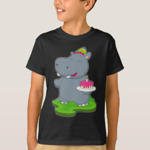 Hippo verjaardagstaart t-shirt
