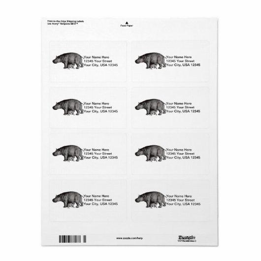 Hippo Verzendlabels Etiket (Full Sheet)