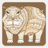 Hippo Vierkante Sticker (Voorkant)