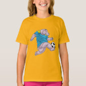 Hippo Voetballer Voetbal T-shirt (Voorkant)