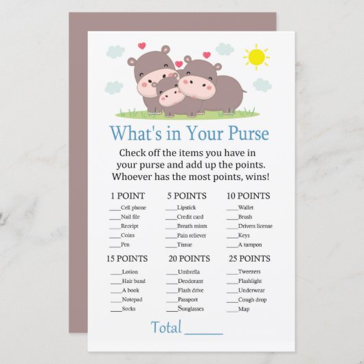 Hippo Wat zit er in je handtas? (Voorkant / Achterkant)