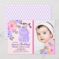 Hippo Waterverf Birthday Girly Floral