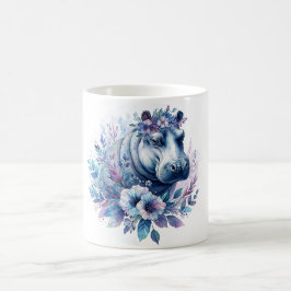 Hippo Waterverf Floral Art Koffiemok