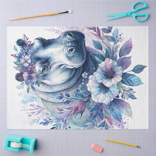 Hippo Waterverf Floral Art Tissuepapier (Craft)