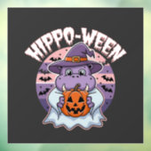 Hippo-ween Spooky Halloween Moo Deng Hippo Ghost Raamsticker (Vel 3)