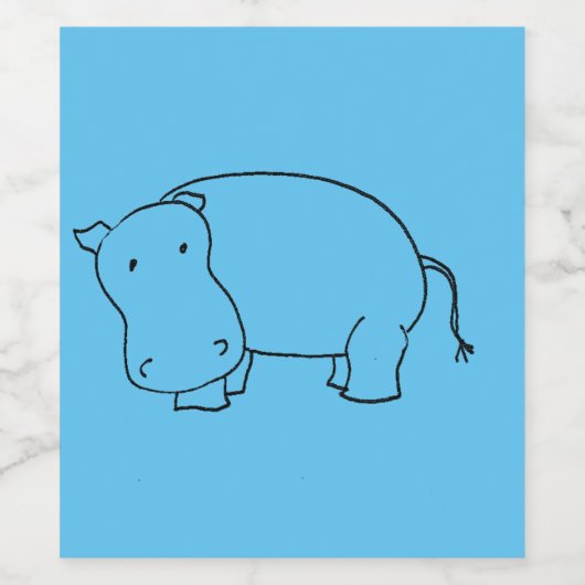 hippo wijnetiket wijn etiket (Enkel label)