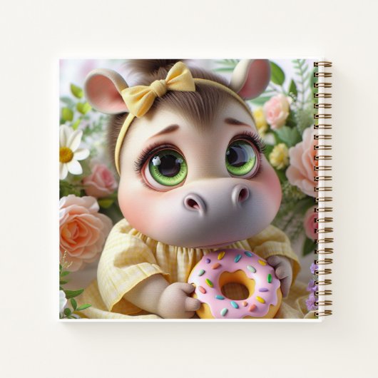 Hippo with a Donut, by Natasha Us Notitieboek (Achterkant)
