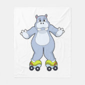 Hippo with Roller skates Fleece Deken (Voorkant)