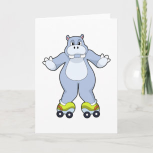Hippo with Roller skates Kaart