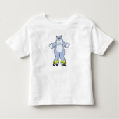 Hippo with Roller skates Kinder Shirts (Voorkant)
